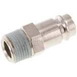 Kupplungsstecker (NW10) R 3/8"(AG), Stahl gehärtet & vernickelt