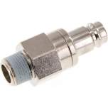 Kupplungsstecker (NW10) R 3/8"(AG), Messing vernickelt