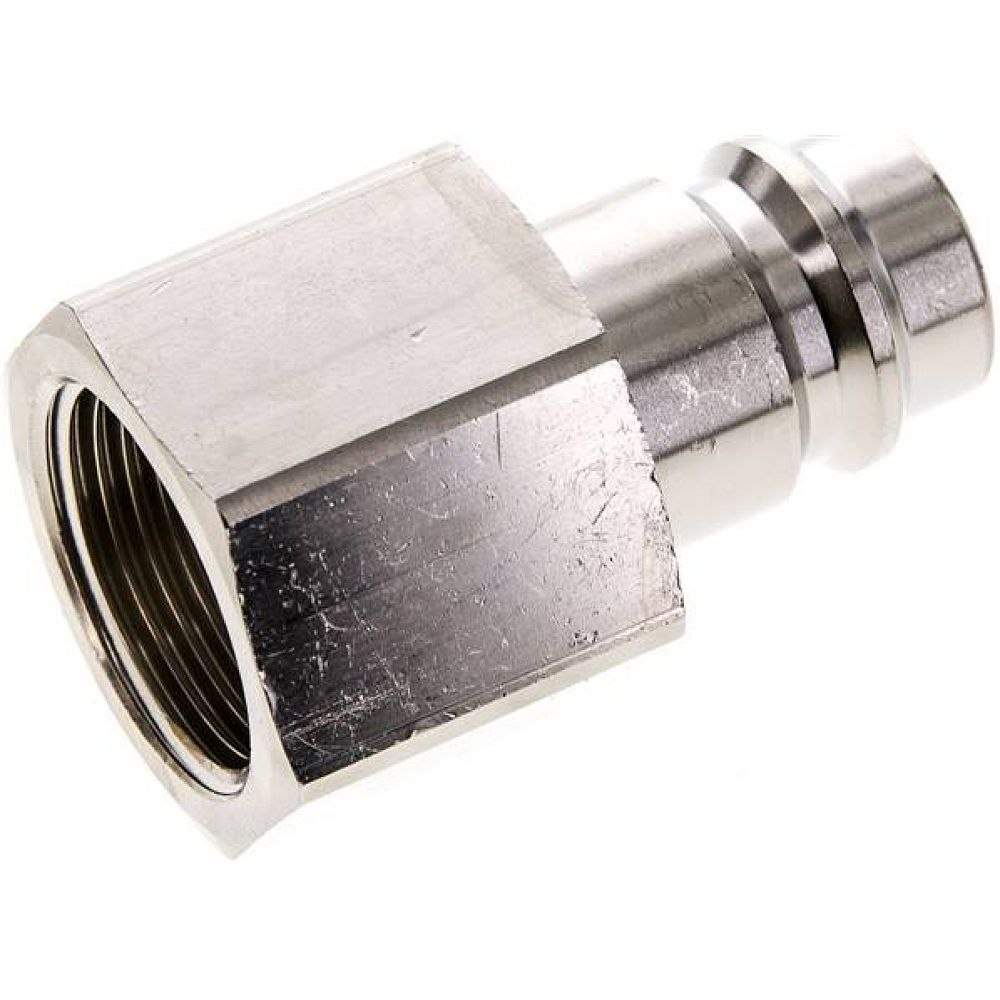 Kupplungsstecker (NW19) G 1"(IG), Messing vernickelt