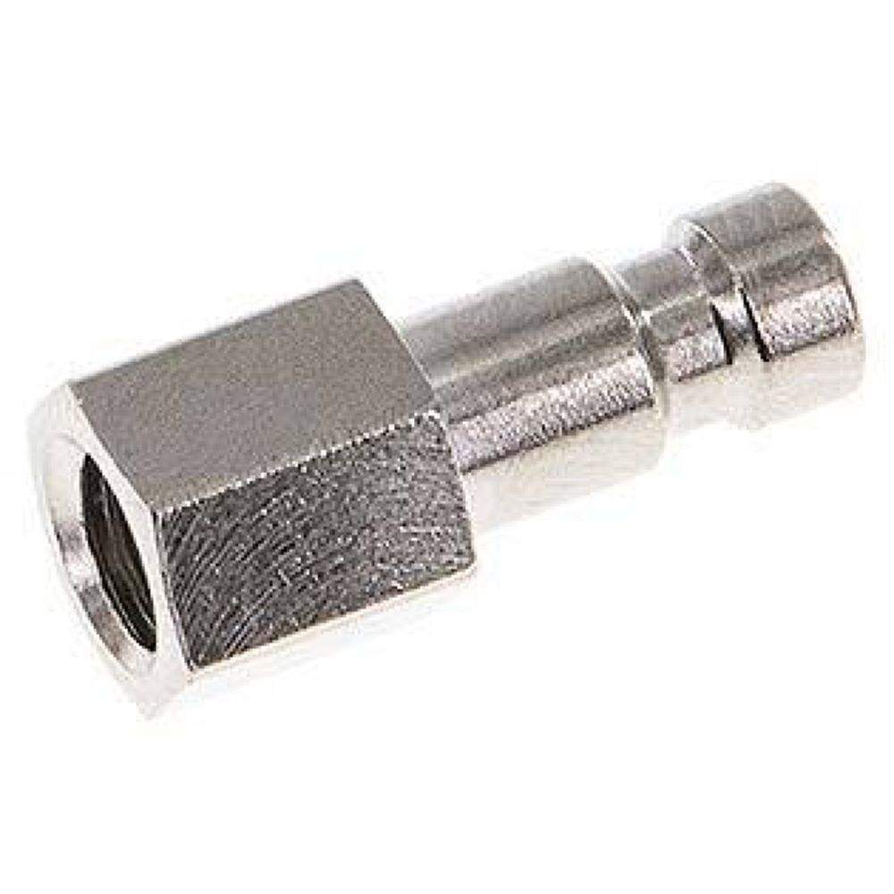 Kupplungsstecker (NW2,7) M 5(IG), Messing vernickelt