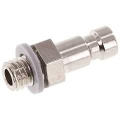 Kupplungsstecker (NW2,7) M 5(AG), Messing vernickelt