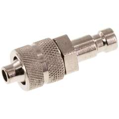 Kupplungsstecker (NW2,7) 6x4mm Schlauch, Messing vernickelt