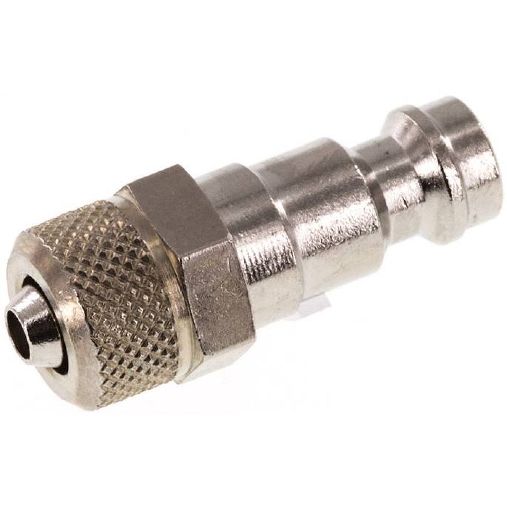 Kupplungsstecker (NW5) 6x4mm Schlauch, Messing vernickelt