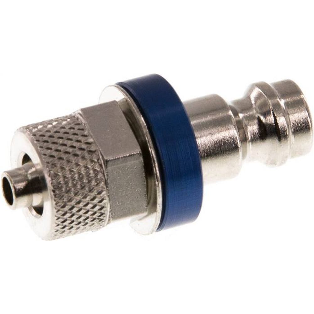 Kupplungsstecker (NW5) 6x4mm Schlauch, Messing vernickelt