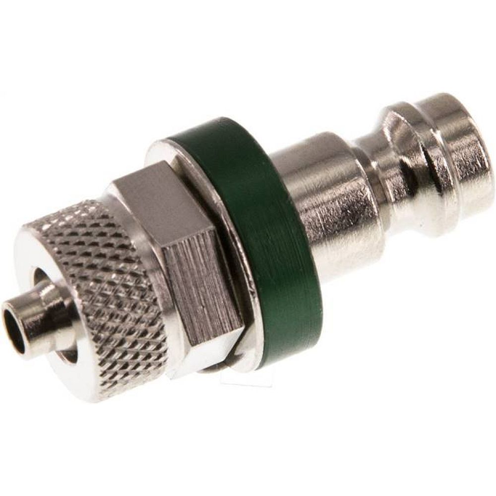 Kupplungsstecker (NW5) 6x4mm Schlauch, Messing vernickelt