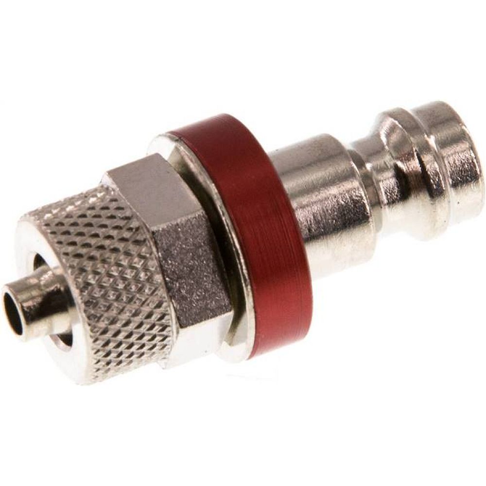 Kupplungsstecker (NW5) 6x4mm Schlauch, Messing vernickelt