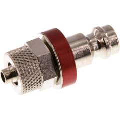 Kupplungsstecker (NW5) 6x4mm Schlauch, Messing vernickelt