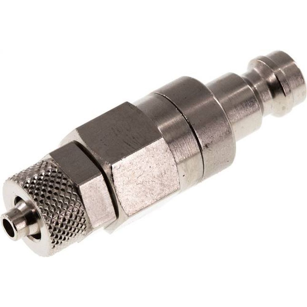 Kupplungsstecker (NW5) 6x4mm Schlauch, Messing vernickelt