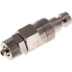 Kupplungsstecker (NW5) 6x4mm Schlauch, Messing vernickelt