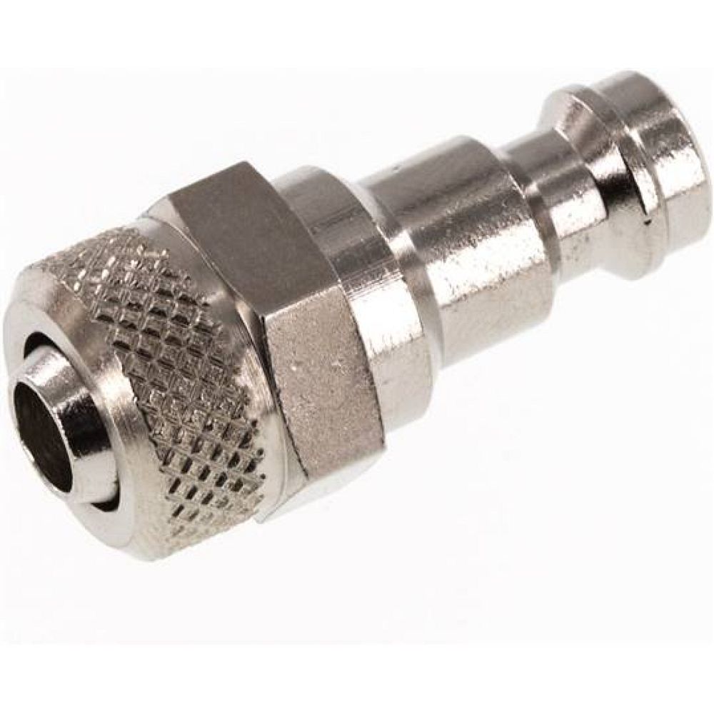 Kupplungsstecker (NW5) 8x6mm Schlauch, Messing vernickelt