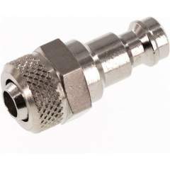 Kupplungsstecker (NW5) 8x6mm Schlauch, Messing vernickelt