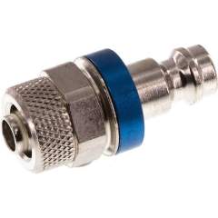 Kupplungsstecker (NW5) 8x6mm Schlauch, Messing vernickelt