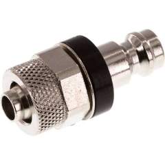 Kupplungsstecker (NW5) 8x6mm Schlauch, Messing vernickelt