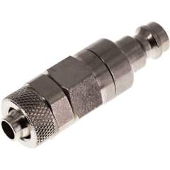 Kupplungsstecker (NW5) 8x6mm Schlauch, Messing vernickelt