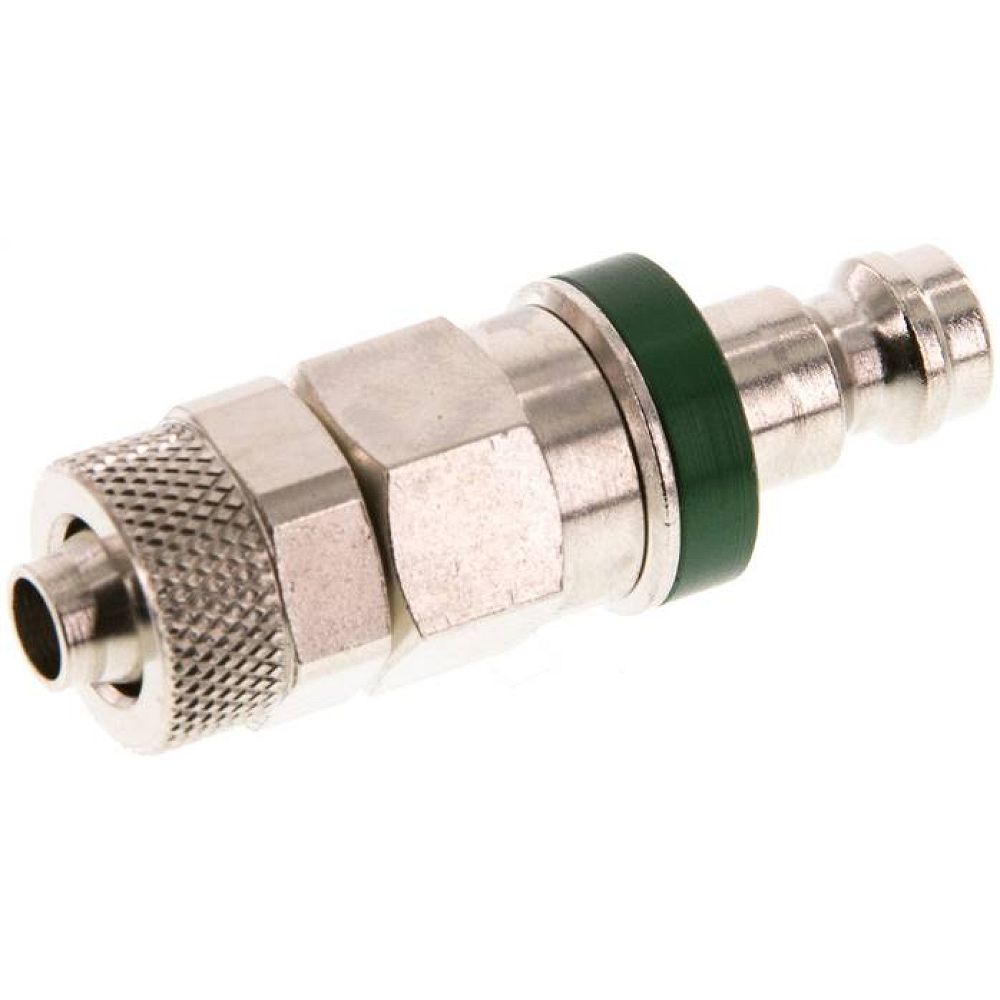 Kupplungsstecker (NW5) 8x6mm Schlauch, Messing vernickelt