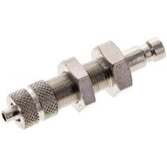 Schott-Kupplungsstecker (NW2,7) 4,3x3mm Schlauch, Messing vernickelt