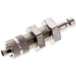 Schott-Kupplungsstecker (NW2,7) 6x4mm Schlauch, Messing vernickelt