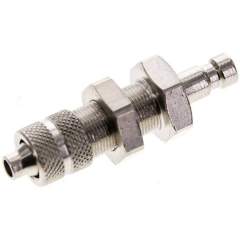 Schott-Kupplungsstecker (NW2,7) 6x4mm Schlauch, Messing vernickelt