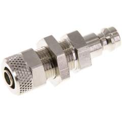 Parker KSKS 6 NW5 MSV. Schott-Kupplungsstecker (NW5) 8x6mm Schlauch, Messing vernickelt