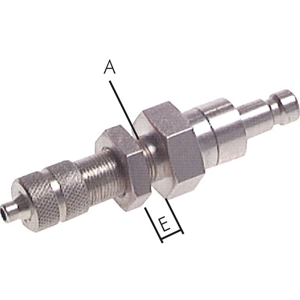 Parker KSKS 3 NW2,7 MSV BA. Schott-Kupplungsstecker (NW2,7) 4,3x3mm Schlauch, Messing vernickelt