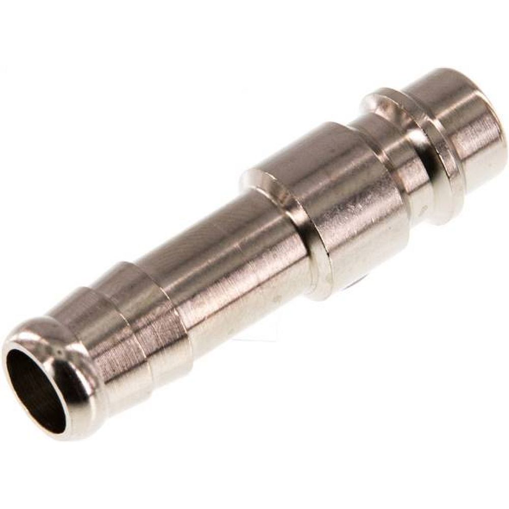 Kupplungsstecker (NW7,2) 10mm Schlauch, Messing vernickelt