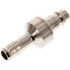 Kupplungsstecker (NW7,2) 10mm Schlauch, Messing vernickelt