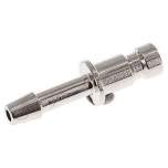 Kupplungsstecker (NW2,7) 3mm Schlauch, Messing vernickelt