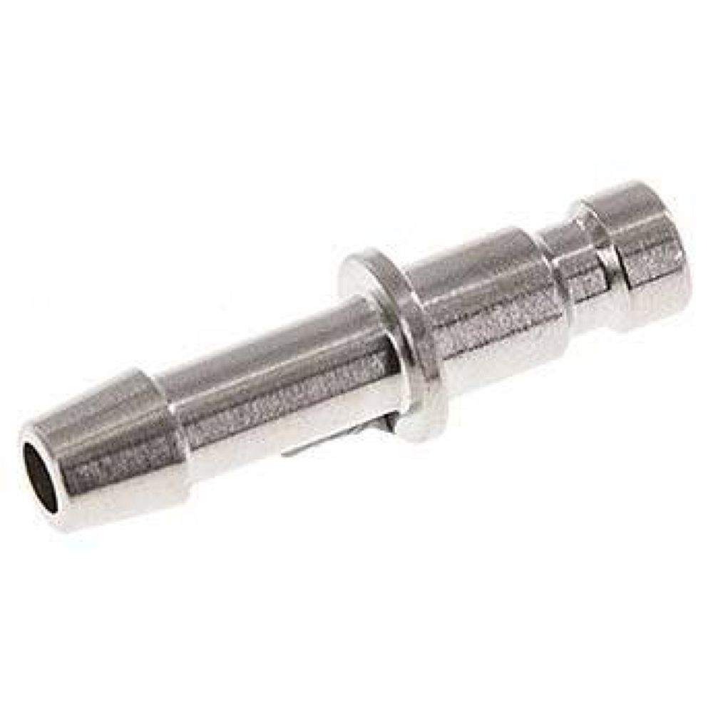 Kupplungsstecker (NW2,7) 4mm Schlauch, Messing vernickelt