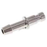 Kupplungsstecker (NW2,7) 4mm Schlauch, Messing vernickelt