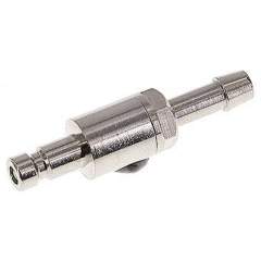 Kupplungsstecker (NW2,7) 4mm Schlauch, Messing vernickelt