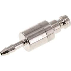 Kupplungsstecker (NW5) 4mm Schlauch, Messing vernickelt