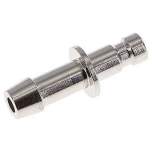 Kupplungsstecker (NW2,7) 5mm Schlauch, Messing vernickelt