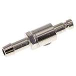 Kupplungsstecker (NW2,7) 5mm Schlauch, Messing vernickelt