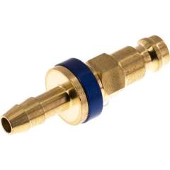 Kupplungsstecker (NW5) 6 (1/4")mm Schlauch, blau, Sechseck SW10