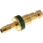 Kupplungsstecker (NW5) 6 (1/4")mm Schlauch, grün, Kreis Ø 10,5 mm