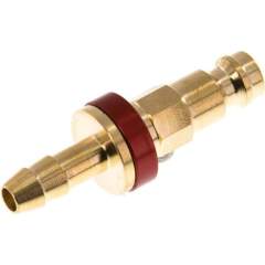 Kupplungsstecker (NW5) 6 (1/4")mm Schlauch, rot, Achteck SW10