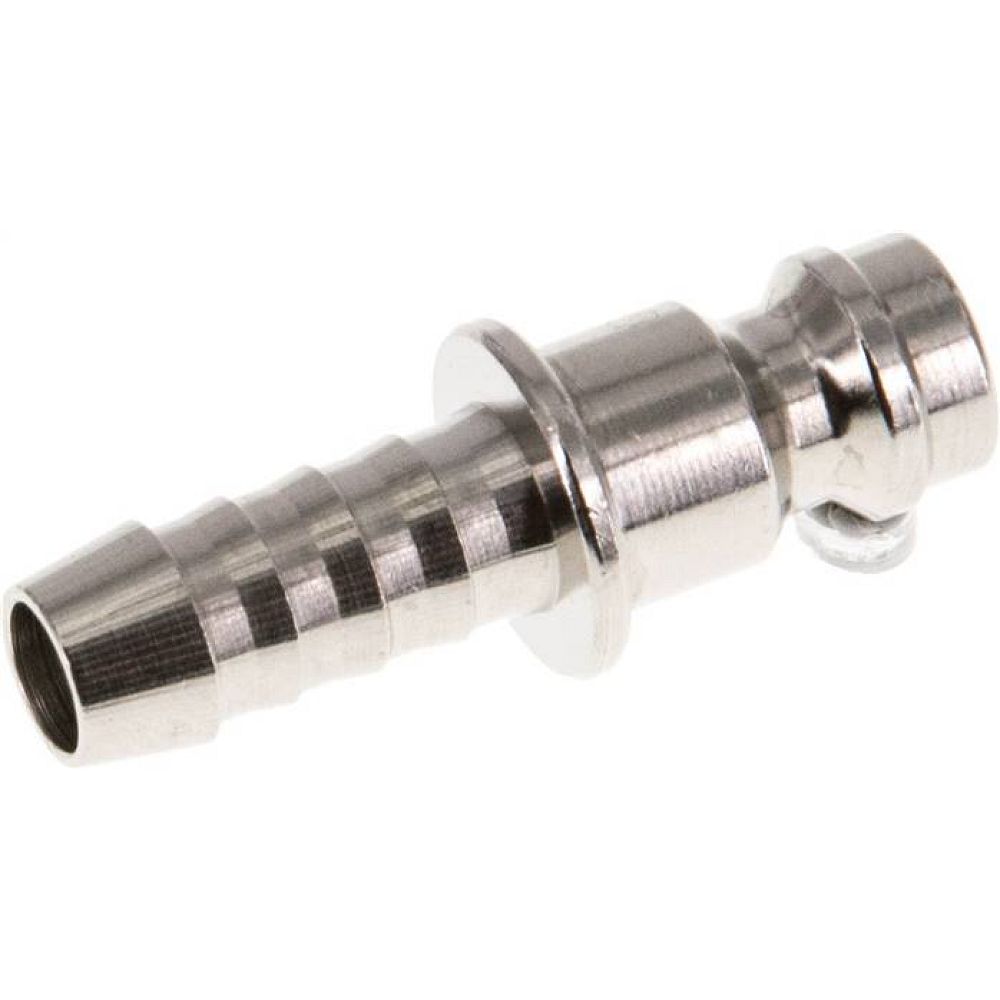 Kupplungsstecker (NW5) 6 (1/4")mm Schlauch, Messing vernickelt