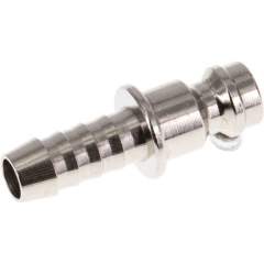 Kupplungsstecker (NW5) 6 (1/4")mm Schlauch, Messing vernickelt