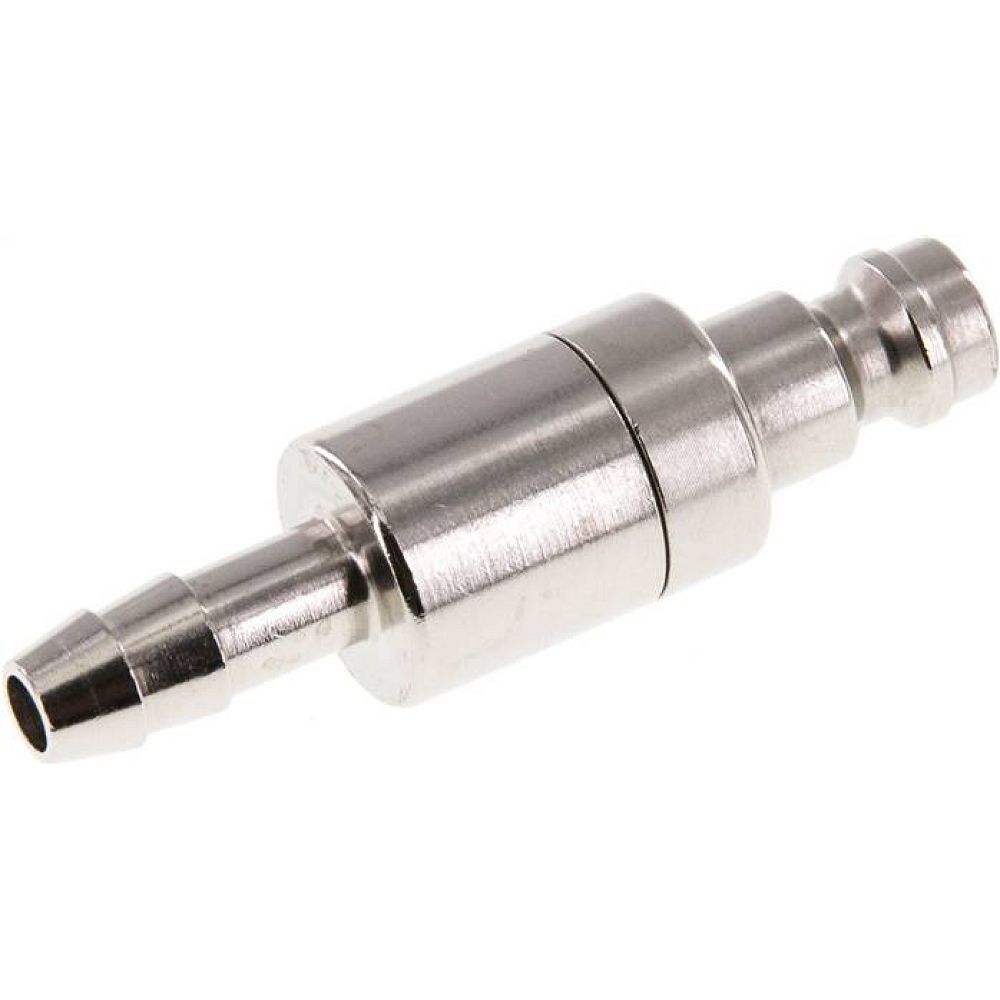 Kupplungsstecker (NW5) 6 (1/4")mm Schlauch, Messing vernickelt