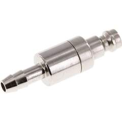 Kupplungsstecker (NW5) 6 (1/4")mm Schlauch, Messing vernickelt