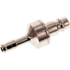 Kupplungsstecker (NW7,2) 6 (1/4")mm Schlauch, Messing vernickelt