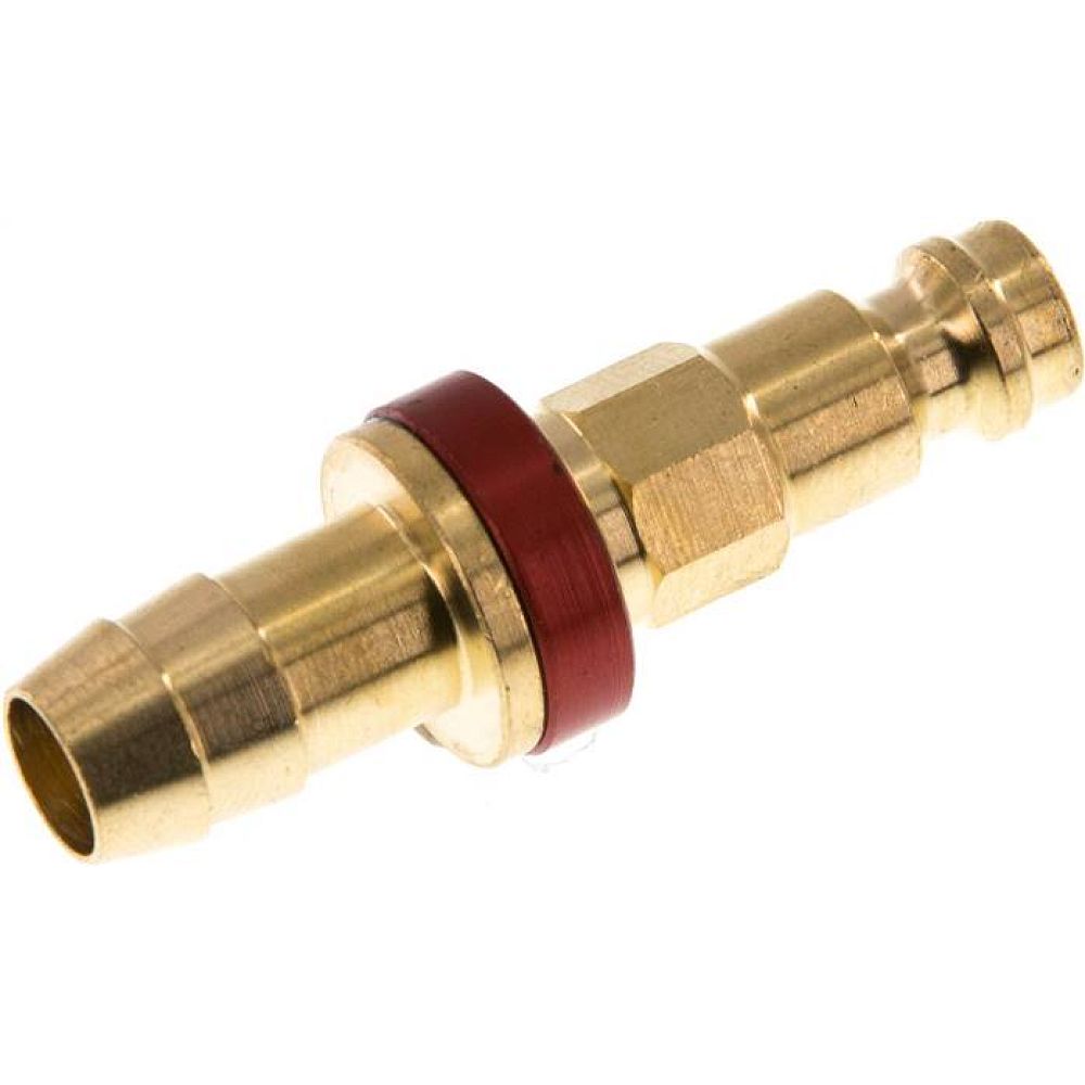 Kupplungsstecker (NW5) 9 (3/8")mm Schlauch, rot, Achteck SW10