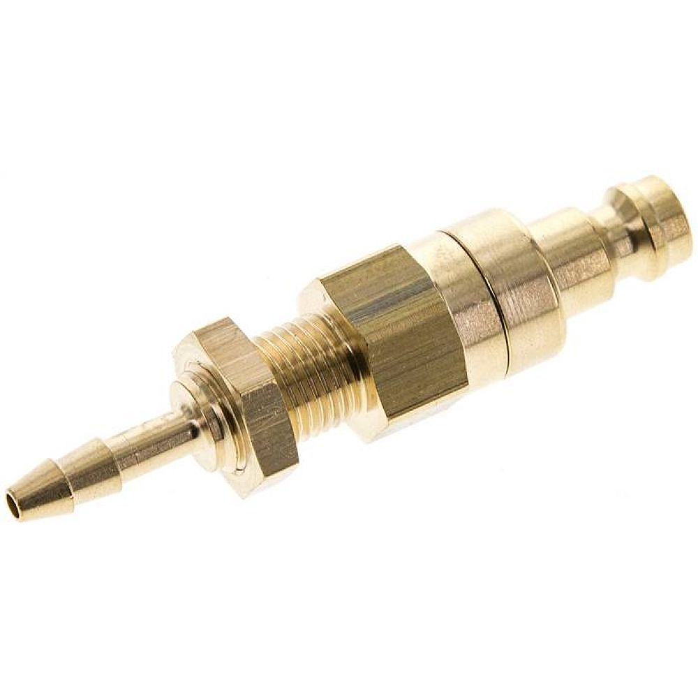 Schott-Kupplungsstecker (NW5) 4mm Schlauch, Messing