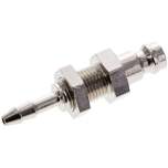 Schott-Kupplungsstecker (NW5) 4mm Schlauch, Messing vernickelt