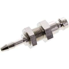 Schott-Kupplungsstecker (NW5) 4mm Schlauch, Messing vernickelt