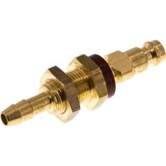 Schott-Kupplungsstecker (NW5) 6 (1/4")mm Schlauch, braun, Dreieck 9,5 mm