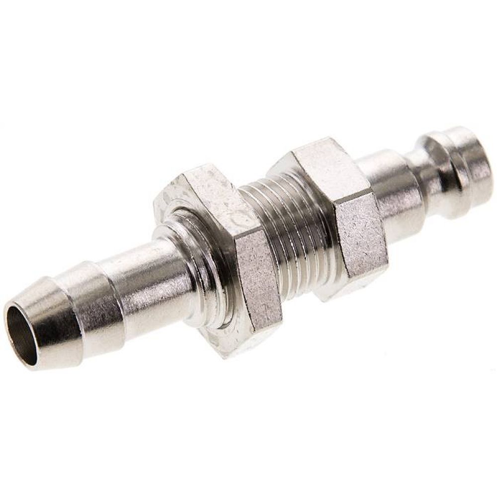 Schott-Kupplungsstecker (NW5) 8 (5/16")mm Schlauch, Messing vernickelt