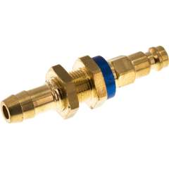 Schott-Kupplungsstecker (NW5) 9 (3/8")mm Schlauch, blau, Sechseck SW10