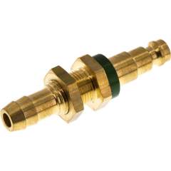 Schott-Kupplungsstecker (NW5) 9 (3/8")mm Schlauch, grün, Kreis Ø 10,5 mm