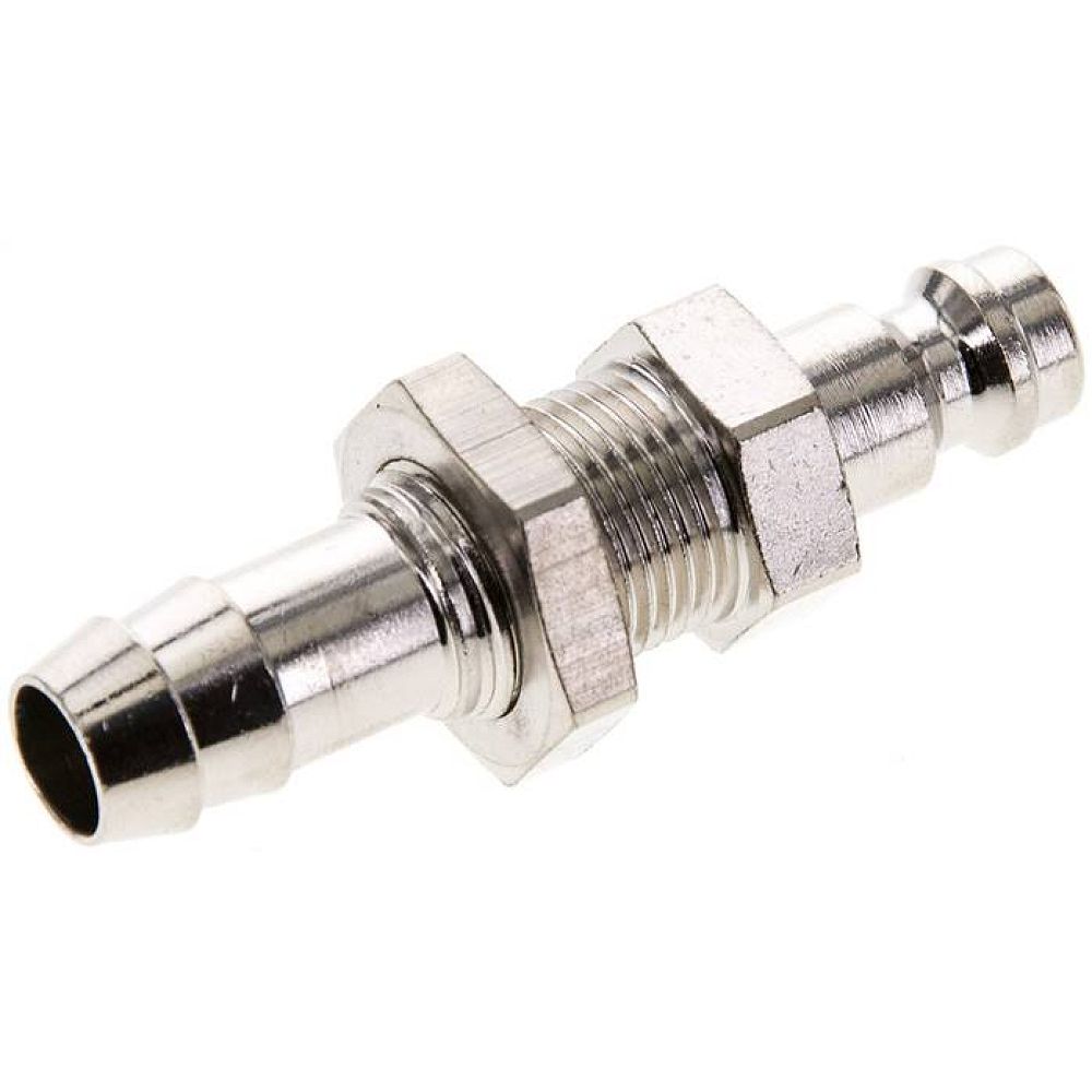 Schott-Kupplungsstecker (NW5) 9 (3/8")mm Schlauch, Messing vernickelt